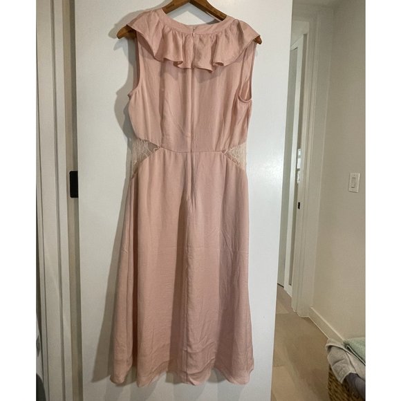 NWOT Avec Les Filles Silk Dress with Lace Cutouts - Sz S - Picture 8 of 8